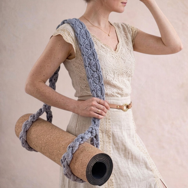 ahimsa. wide macrame yoga mat strap – 9cm hand-knotted | kalarthe.