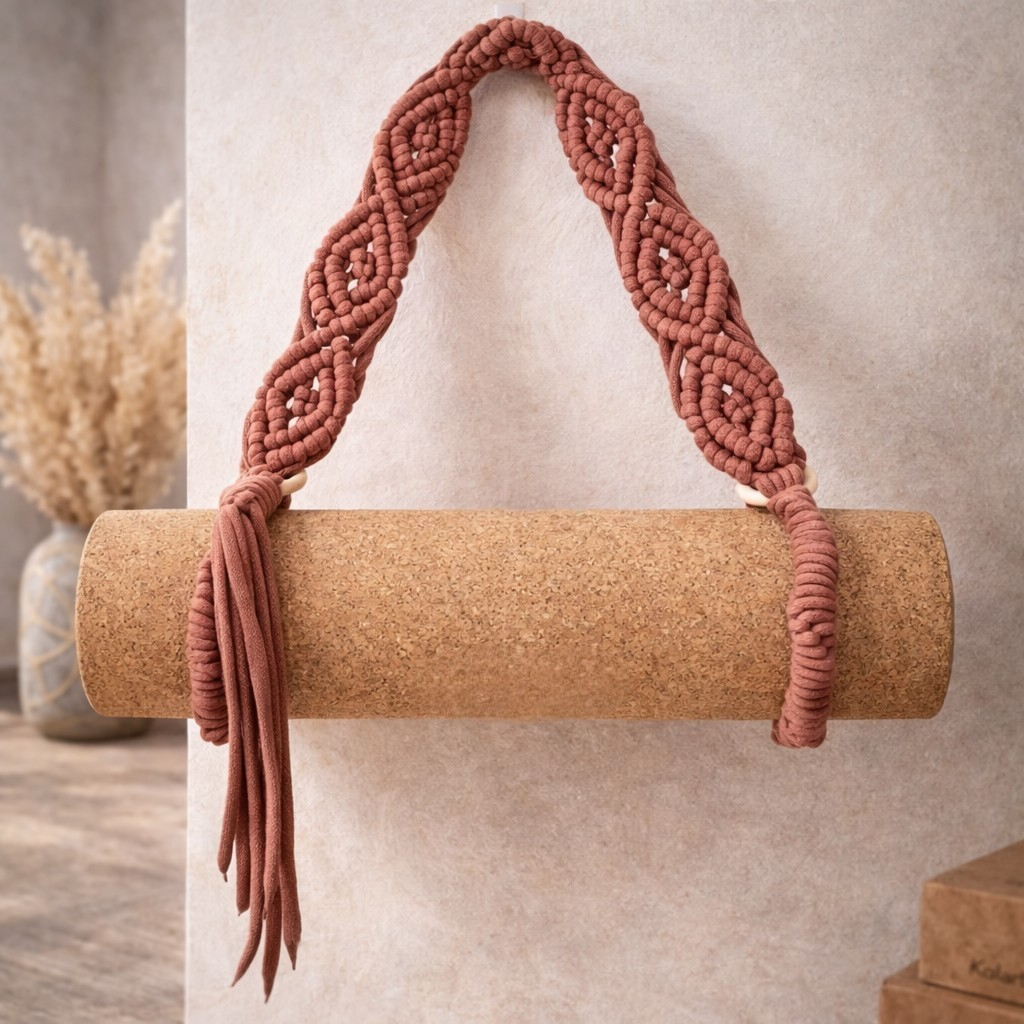 bandha. yoga mat carrier with wooden rings – 9cm wide | kalarthe.