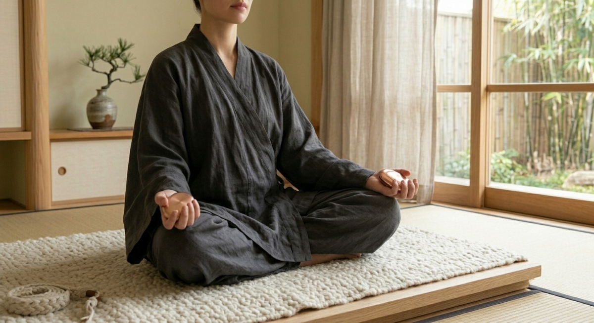 Somatic Anchors — solid copper meditation weights held in hands during seated practice