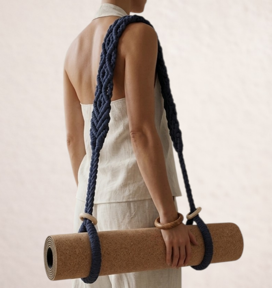 dhara. yoga mat strap in natural cotton
