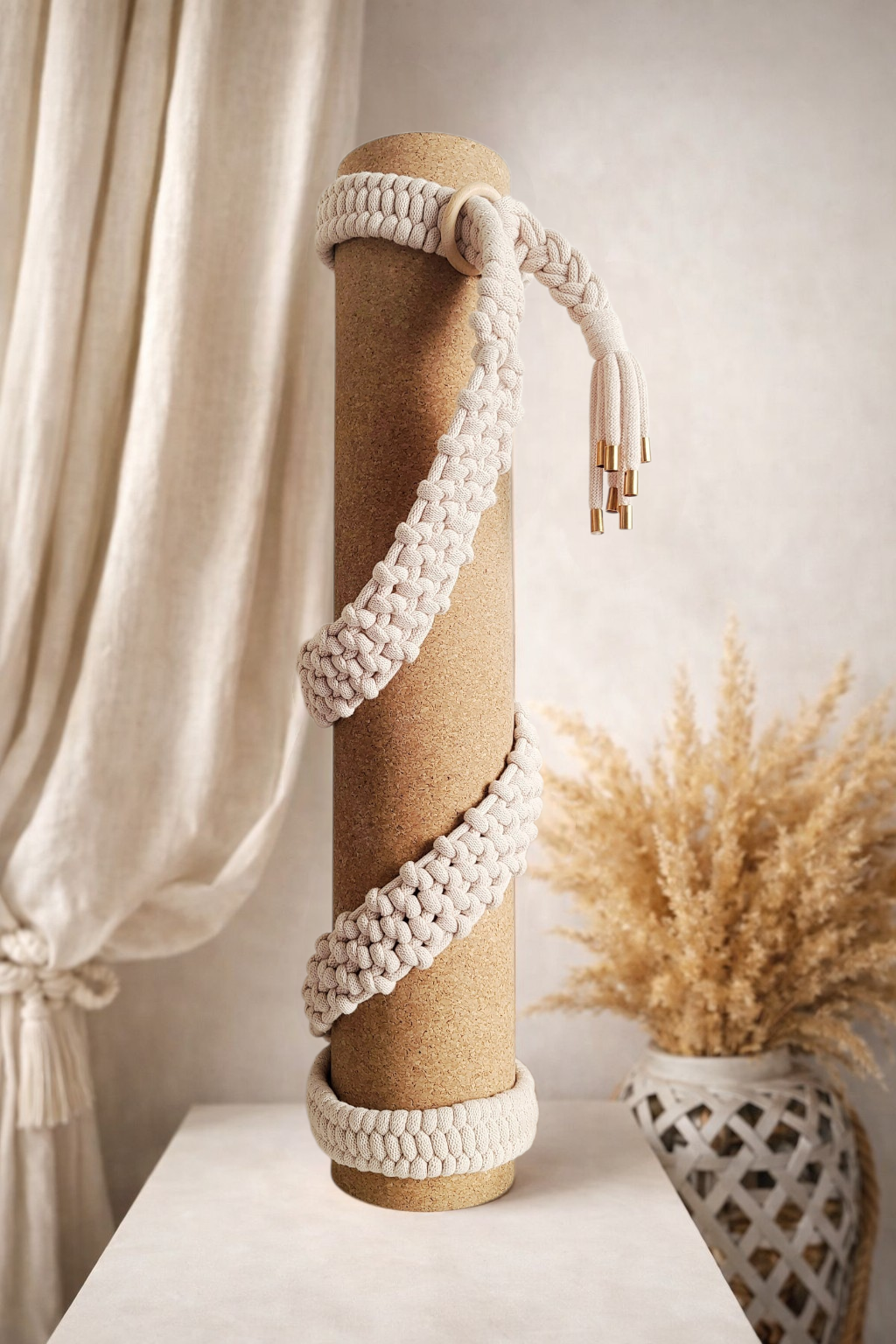 himah. handcrafted yoga mat sling with wooden rings | kalarthe.