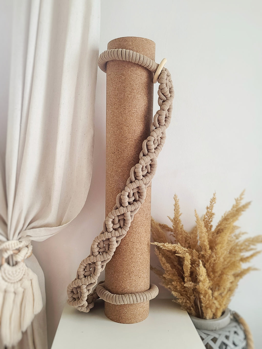 karma. yoga mat strap on cork mat — product shot — kalarthe.