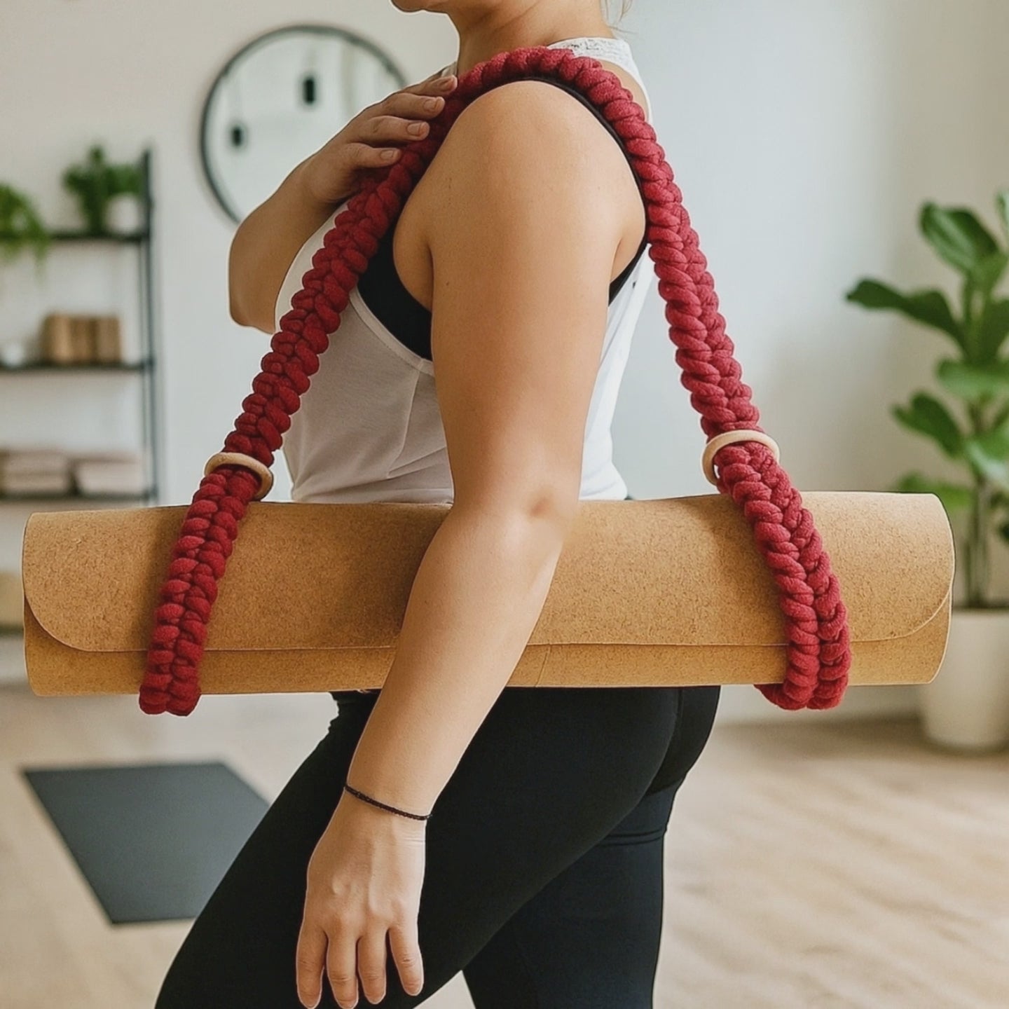 vira. yoga mat strap in motion — single-shoulder carry — kalarthe.