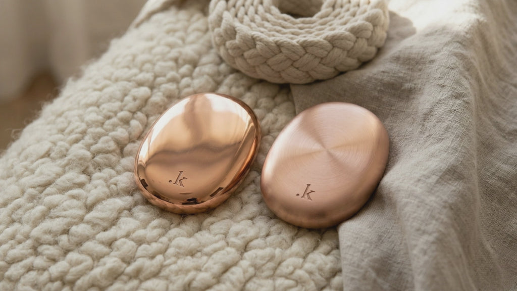somatic anchors — solid copper grounding weights in use — kalarthe.
