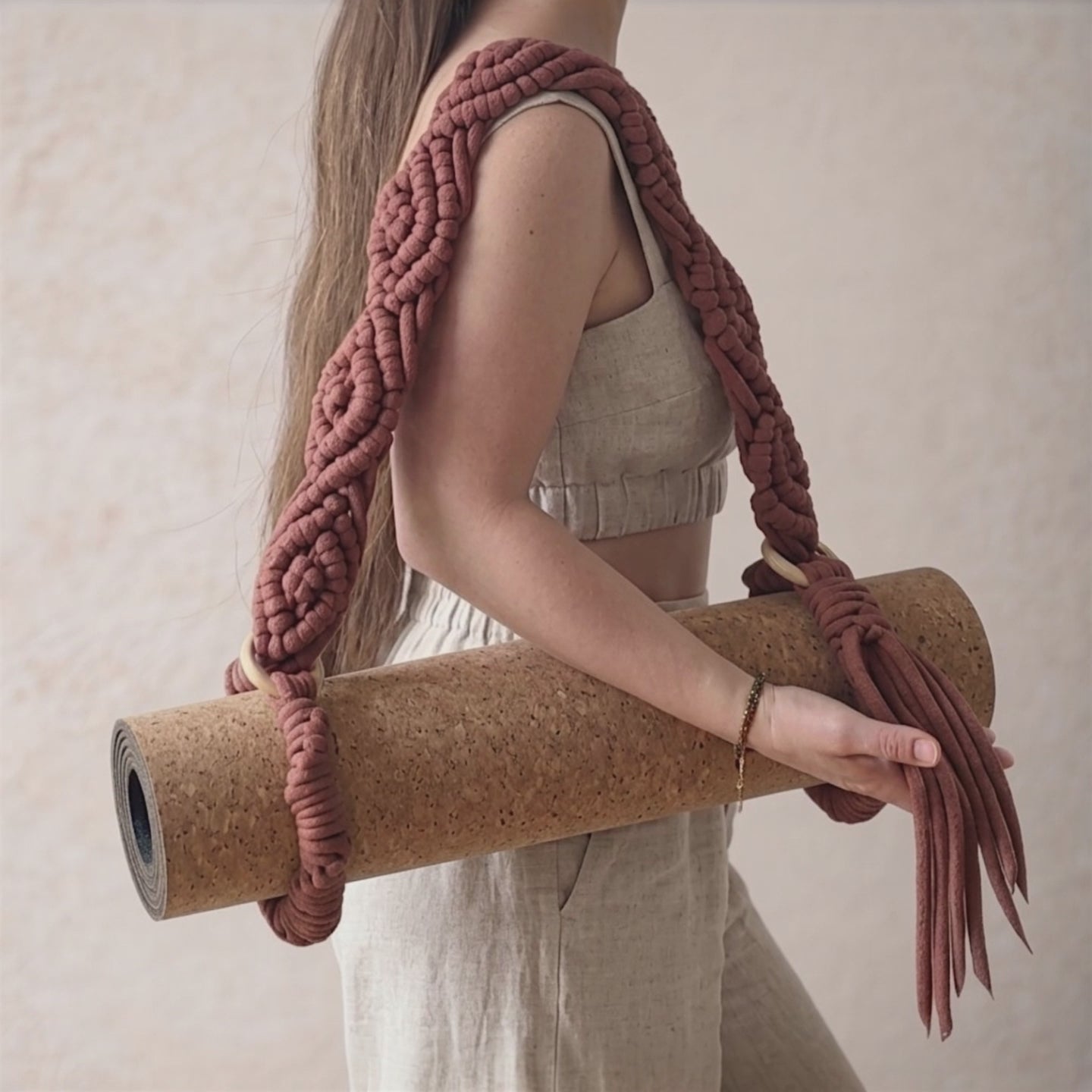 bandha. wide yoga mat sling — handcrafted organic cotton in motion — kalarthe.