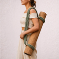 setu. hand-braided organic cotton carrier strap by kalarthe.  front view on white background